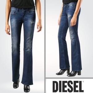 Diesel Denim Lowleeh Slim-Bootcut Low Waist Blue Jeans Stretch 084KY Size 28-32